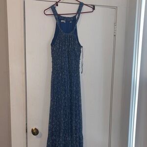 Max Studio Blue Floral Print Maxi Dress